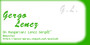 gergo lencz business card